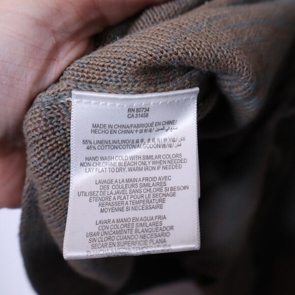 BCBGENERATION Distressed Sweater Marled Fern Taupe Cardigan Casual Women's M - Picture 11 of 12